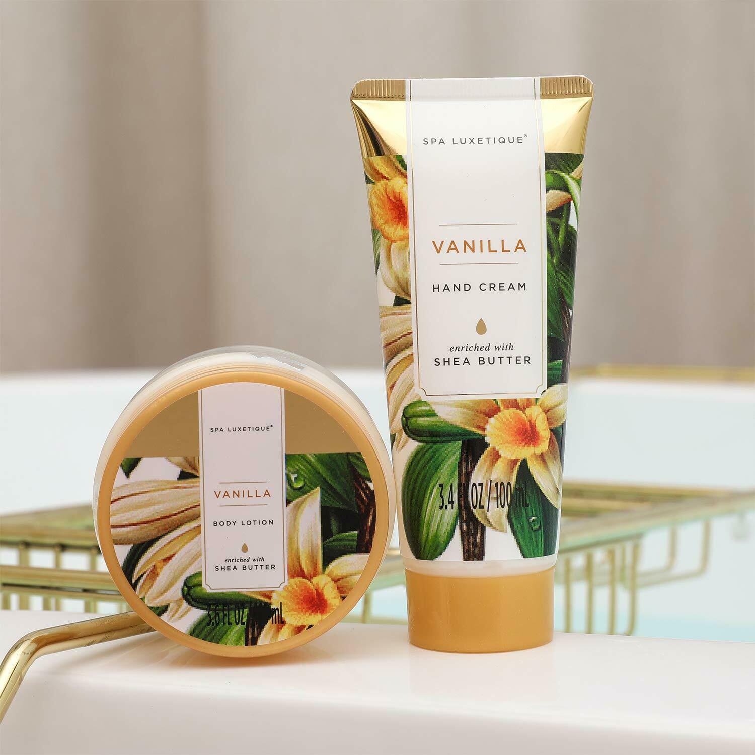 15pc Vanilla Fragrance Spa Set in Weaved Basket
